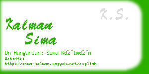 kalman sima business card